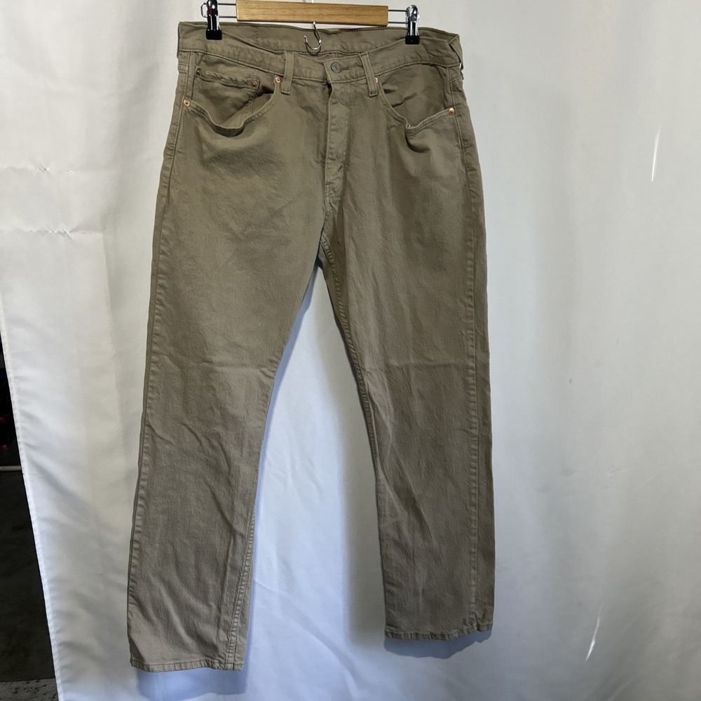 Levis 559 Relaxed Straight Jeans Mens 34x32 Tan Khaki Solid Cotton